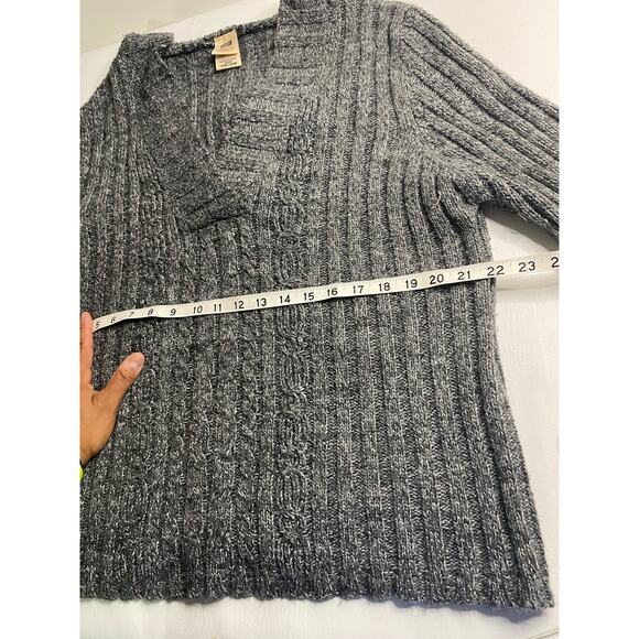 FADED GLORY V Neck Pullover Sweater Womens Plus Size 18W/20W Gray - Picture 5 of 6